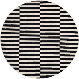 Black 5' 3 x 5' 3 Williamsburg Round Area Rug