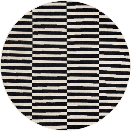 Black 5' 3 x 5' 3 Williamsburg Round Area Rug