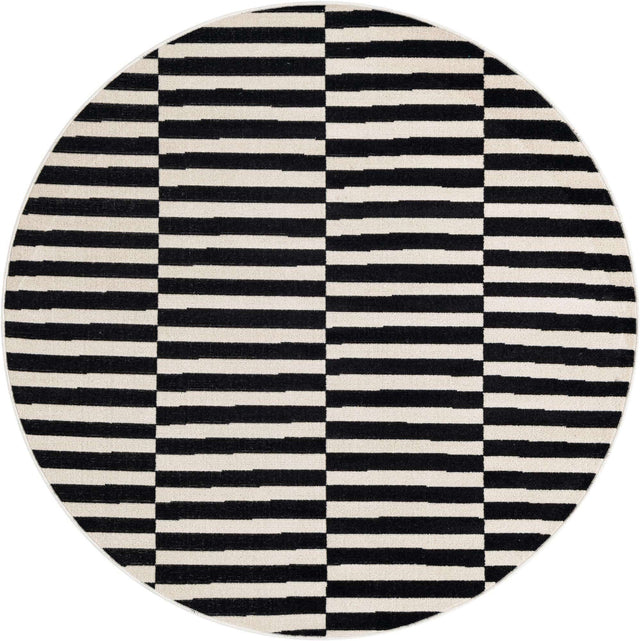 Black 5' 3 x 5' 3 Williamsburg Round Area Rug