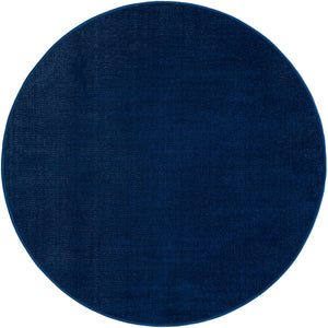 Navy Blue 5' 3 x 5' 3 Williamsburg Round Area Rug 100% Polypropylene With Cotton Backing Durable Easy Clean Stain Resistant Carpet for Sale at Rug Engine