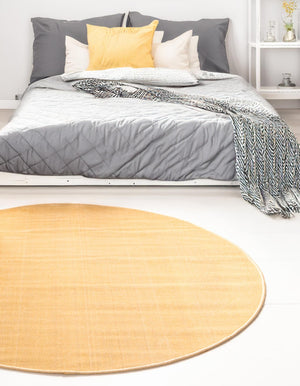 Gold 8' x 8' Williamsburg Round Area Rug 100% Polypropylene With Cotton Backing Durable Easy Clean Stain Resistant Carpet for Sale at Rug Engine