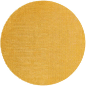 Gold 5' 3 x 5' 3 Williamsburg Round Area Rug 100% Polypropylene With Cotton Backing Durable Easy Clean Stain Resistant Carpet for Sale at Rug Engine