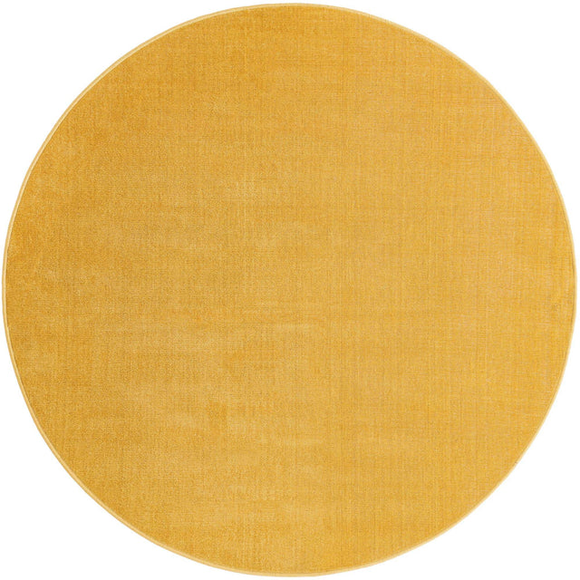 Gold 5' 3 x 5' 3 Williamsburg Round Area Rug 100% Polypropylene With Cotton Backing Durable Easy Clean Stain Resistant Carpet for Sale at Rug Engine