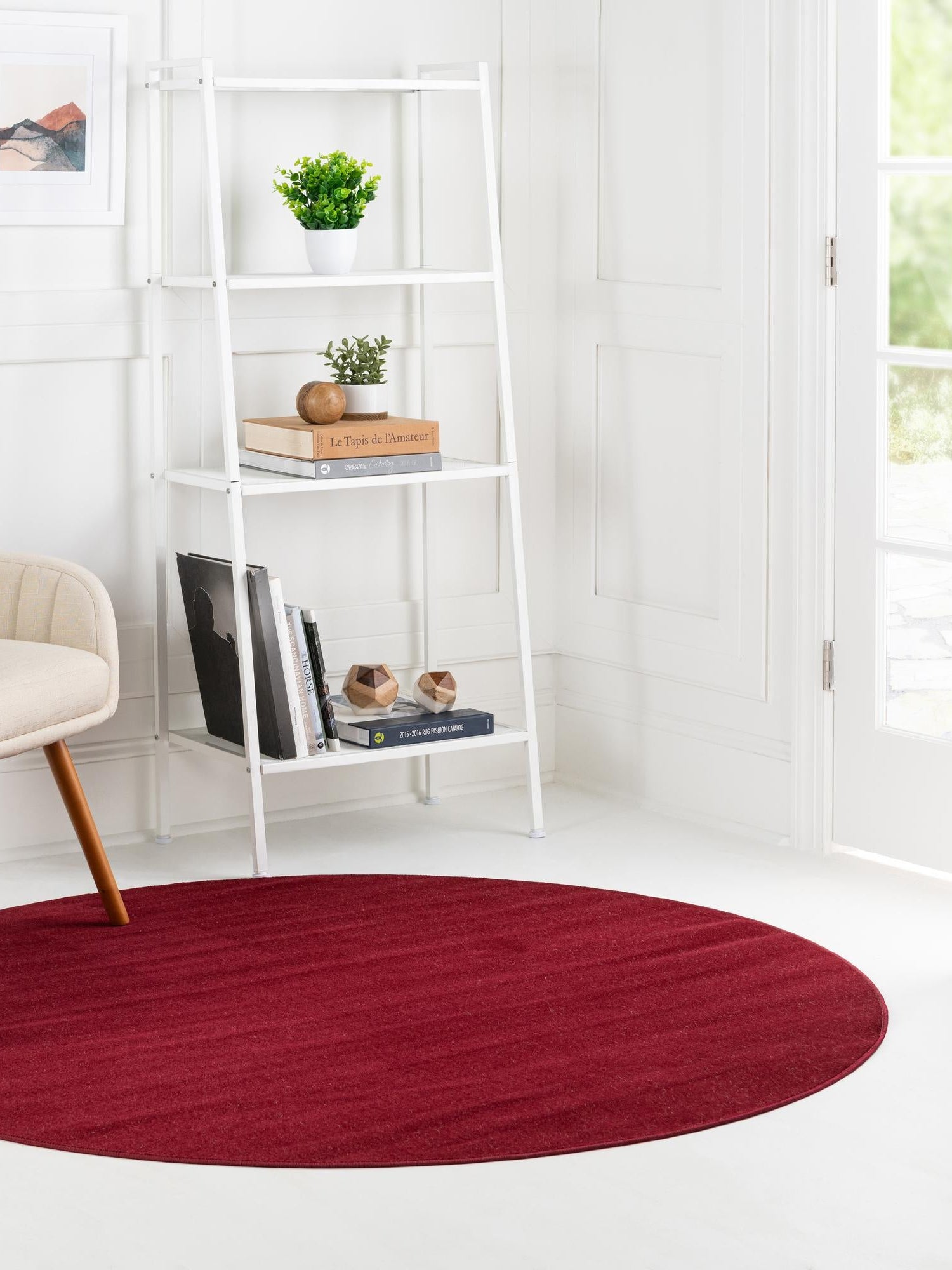 Burgundy 8' x 8' Williamsburg Round Area Rug 100% Polypropylene With Cotton Backing Durable Easy Clean Stain Resistant Carpet for Sale at Rug Engine