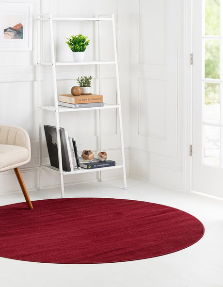 Burgundy 8' x 8' Williamsburg Round Area Rug 100% Polypropylene With Cotton Backing Durable Easy Clean Stain Resistant Carpet for Sale at Rug Engine