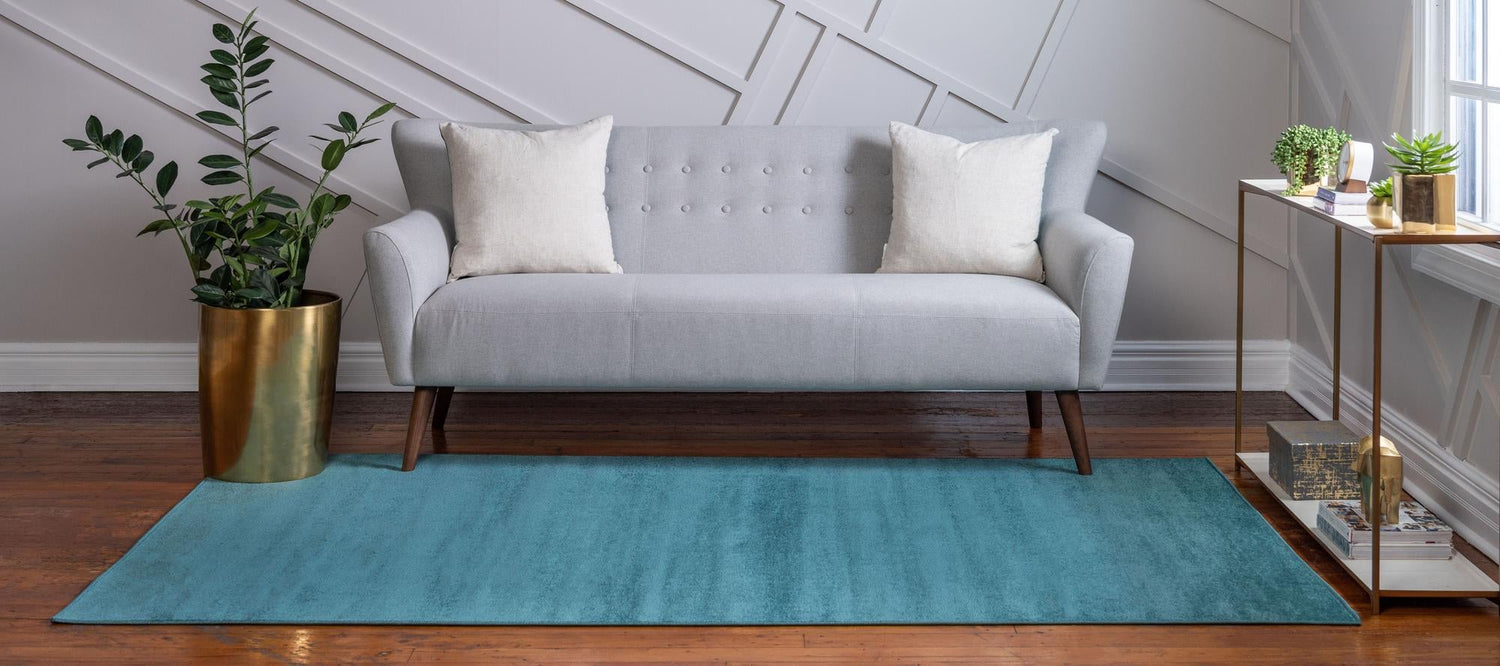 Turquoise 7' 1 x 10' Williamsburg Rectangle Area Rug 100% Polypropylene With Cotton Backing Durable Easy Clean Stain Resistant Carpet for Sale at Rug Engine