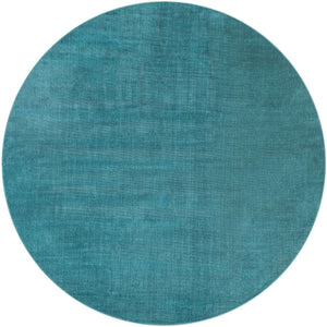 Turquoise 8' x 8' Williamsburg Round Area Rug 100% Polypropylene With Cotton Backing Durable Easy Clean Stain Resistant Carpet for Sale at Rug Engine