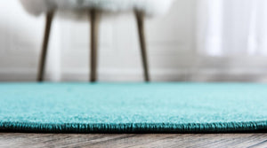 Turquoise 8' x 8' Williamsburg Round Area Rug 100% Polypropylene With Cotton Backing Durable Easy Clean Stain Resistant Carpet for Sale at Rug Engine