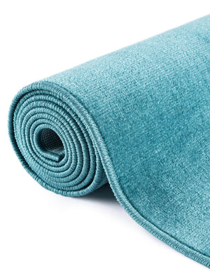 Turquoise 5' 1 x 5' 1 Williamsburg Round Area Rug 100% Polypropylene With Cotton Backing Durable Easy Clean Stain Resistant Carpet for Sale at Rug Engine