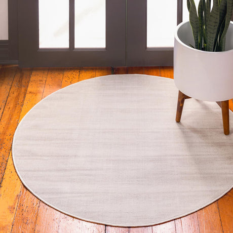 Beige 5' 3 x 5' 3 Williamsburg Round Area Rug