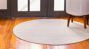 Beige 5' 3 x 5' 3 Williamsburg Round Area Rug 100% Polypropylene With Cotton Backing Durable Easy Clean Stain Resistant Carpet for Sale at Rug Engine