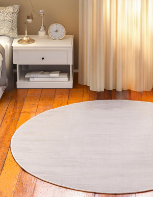 Beige 8' x 8' Williamsburg Round Rug
