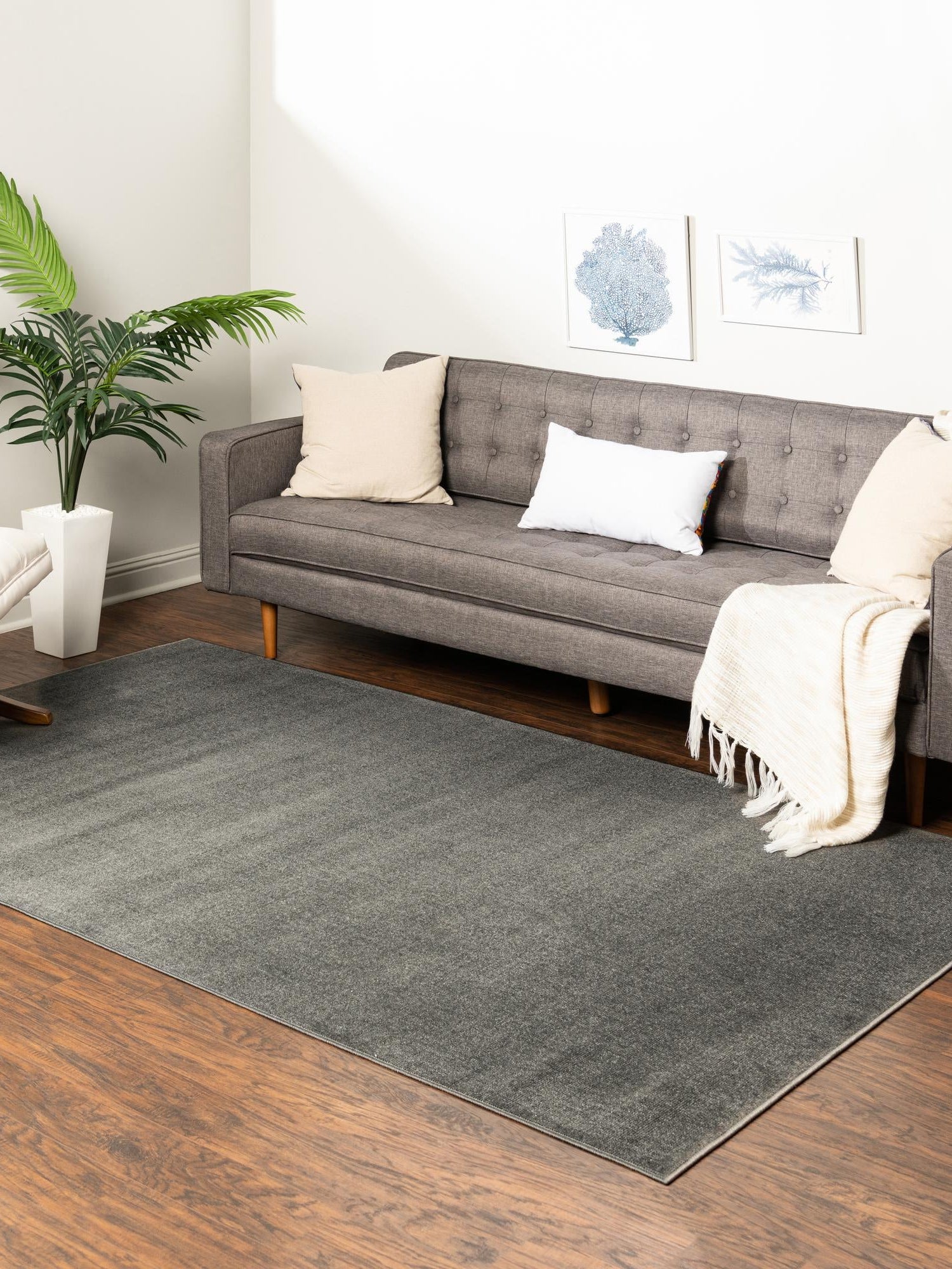 Gray 10' x 13' Williamsburg Rectangle Area Rug 100% Polypropylene With Cotton Backing Durable Easy Clean Stain Resistant Carpet for Sale at Rug Engine