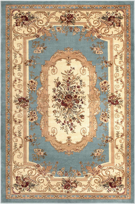 Light Blue 6' 1 x 9' Versailles Rectangle Area Rug