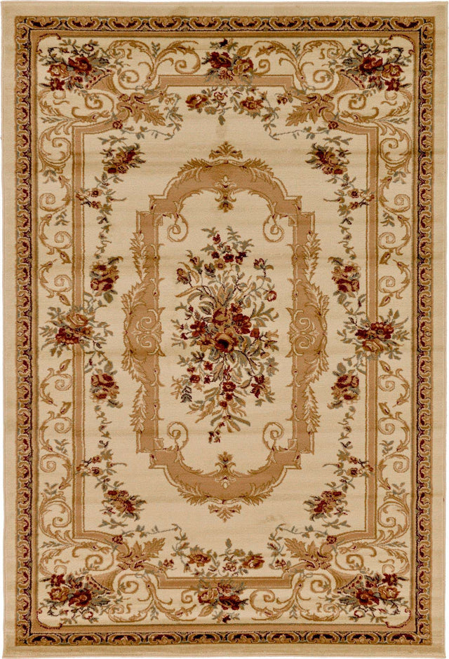 Cream 6' 1 x 9' Versailles Rectangle Area Rug