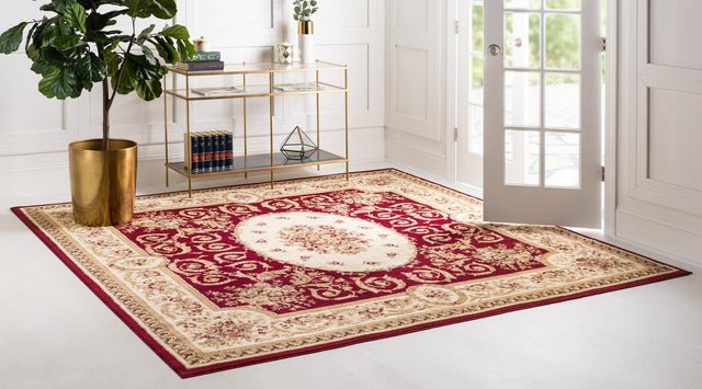 Red 4' 1 x 4' 1 Versailles Square Area Rug