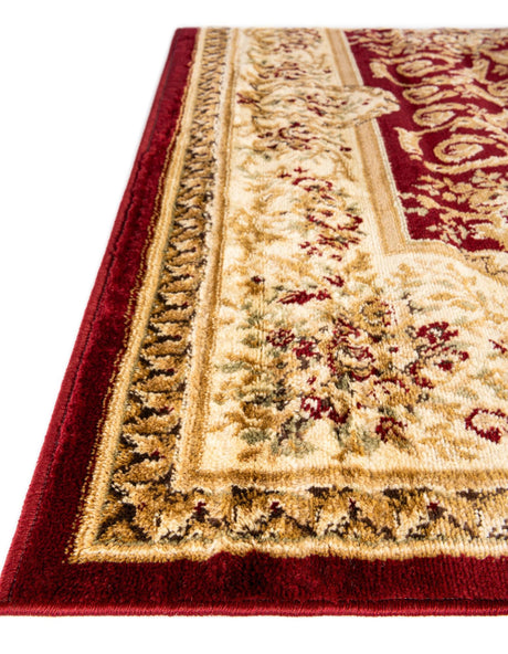 Red 4' 1 x 4' 1 Versailles Square Area Rug Classic Traditional Motif Indoor Carpet for Hallways, Dining Rooms, Bedrooms, Living Room, Office for Sale at Rug Engine