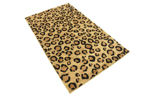 Light Brown 3' 1 x 5' 3 Wildlife Rectangle Area Rug Animal Print Safari Jungle Inspired Carpet for Unique Modern Interior Design for Sale at Rug Engine