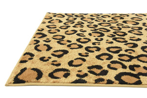 Light Brown 3' 1 x 5' 3 Wildlife Rectangle Area Rug Animal Print Safari Jungle Inspired Carpet for Unique Modern Interior Design for Sale at Rug Engine