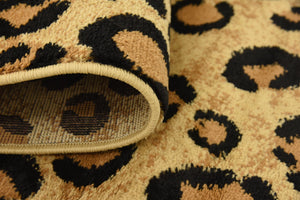 Light Brown 3' 1 x 5' 3 Wildlife Rectangle Area Rug Animal Print Safari Jungle Inspired Carpet for Unique Modern Interior Design for Sale at Rug Engine