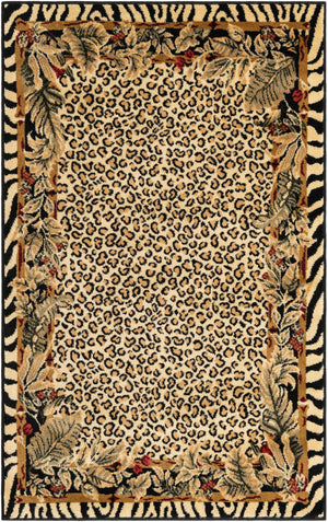Cream 3' 1 x 5' 3 Wildlife Rectangle Area Rug Animal Print Safari Jungle Inspired Carpet for Unique Modern Interior Design for Sale at Rug Engine