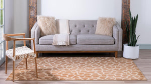 Yellow 3' 3 x 5' 3 Wildlife Rectangle Area Rug Animal Print Safari Jungle Inspired Carpet for Unique Modern Interior Design for Sale at Rug Engine