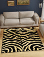 Black 6' 1 x 6' 1 Wildlife Square Area Rug Animal Print Safari Jungle Inspired Carpet for Unique Modern Interior Design for Sale at Rug Engine
