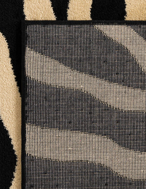 Black 5' 3 x 5' 3 Wildlife Square Area Rug Animal Print Safari Jungle Inspired Carpet for Unique Modern Interior Design for Sale at Rug Engine