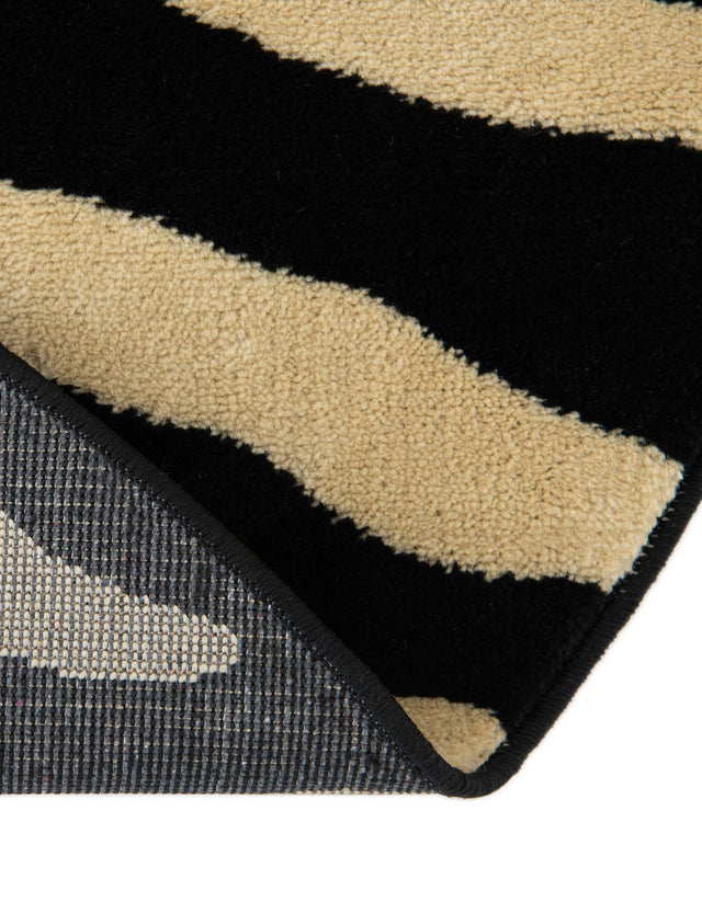 Black 6' 1 x 6' 1 Wildlife Round Area Rug Animal Print Safari Jungle Inspired Carpet for Unique Modern Interior Design for Sale at Rug Engine