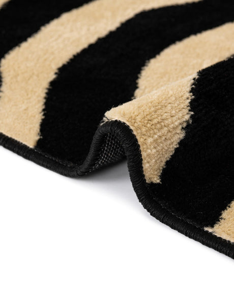 Black 4' 1 x 4' 1 Wildlife Round Area Rug Animal Print Safari Jungle Inspired Carpet for Unique Modern Interior Design for Sale at Rug Engine