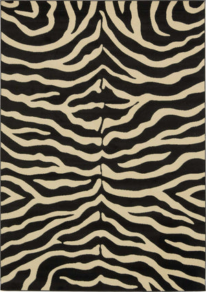 Black 7' 1 x 10' Wildlife Rectangle Rug