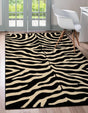 Black 7' 10 x 11' Wildlife Rectangle Area Rug Animal Print Safari Jungle Inspired Carpet for Unique Modern Interior Design for Sale at Rug Engine