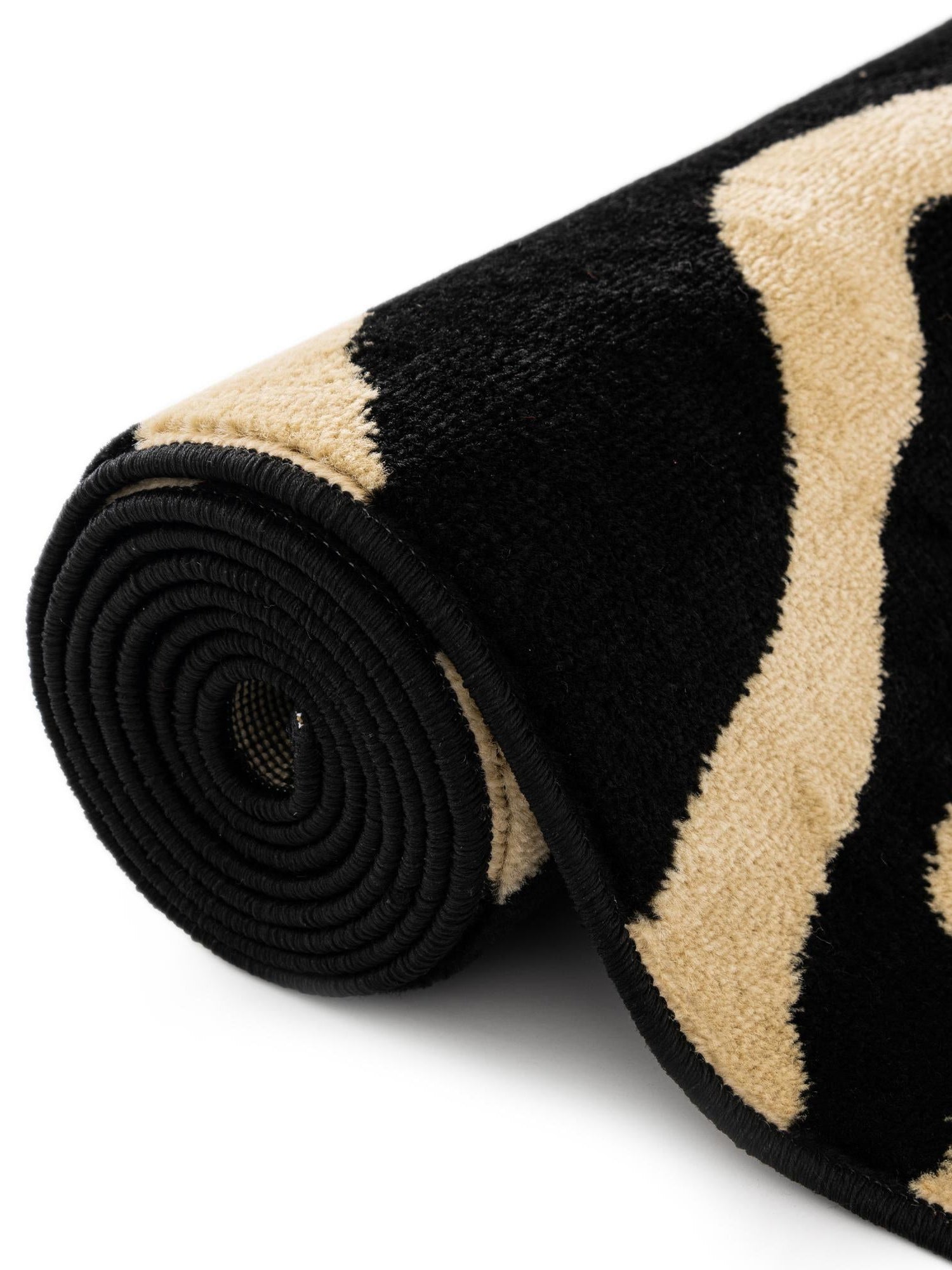 Black 2' x 8' Wildlife Runner Area Rug Animal Print Safari Jungle Inspired Carpet for Unique Modern Interior Design for Sale at Rug Engine