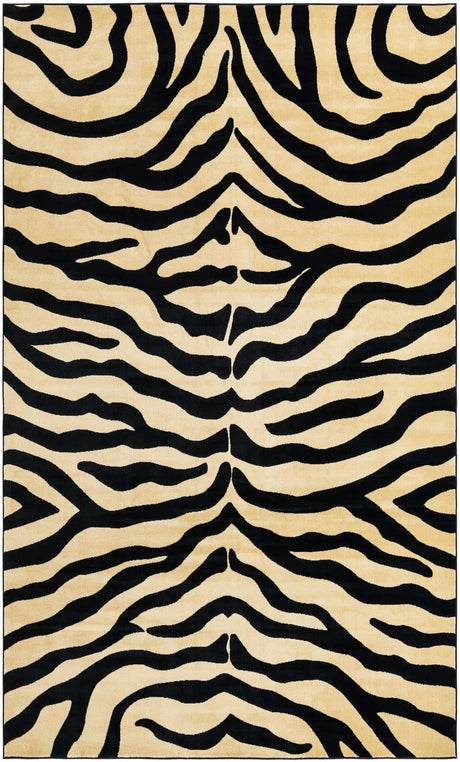 Cream 3' 1 x 5' 3 Wildlife Rectangle Area Rug Animal Print Safari Jungle Inspired Carpet for Unique Modern Interior Design for Sale at Rug Engine