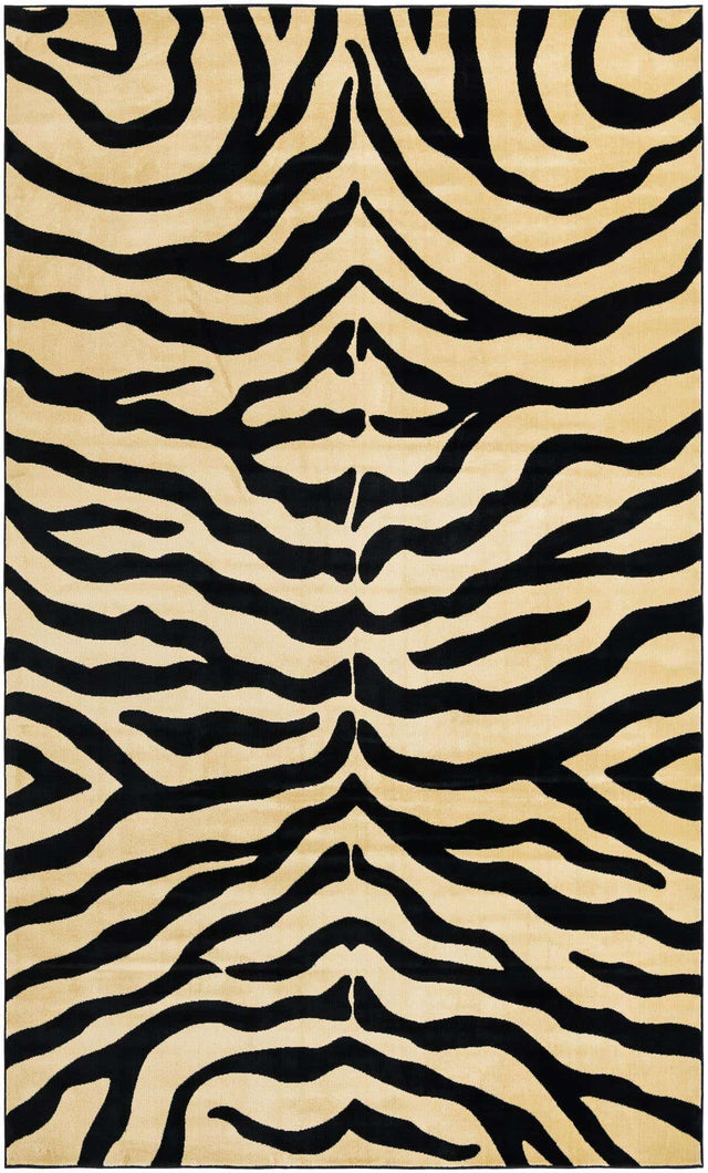 Cream 3' 1 x 5' 3 Wildlife Rectangle Area Rug Animal Print Safari Jungle Inspired Carpet for Unique Modern Interior Design for Sale at Rug Engine