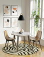 Cream 7' 10 x 7' 10 Wildlife Round Area Rug Animal Print Safari Jungle Inspired Carpet for Unique Modern Interior Design for Sale at Rug Engine