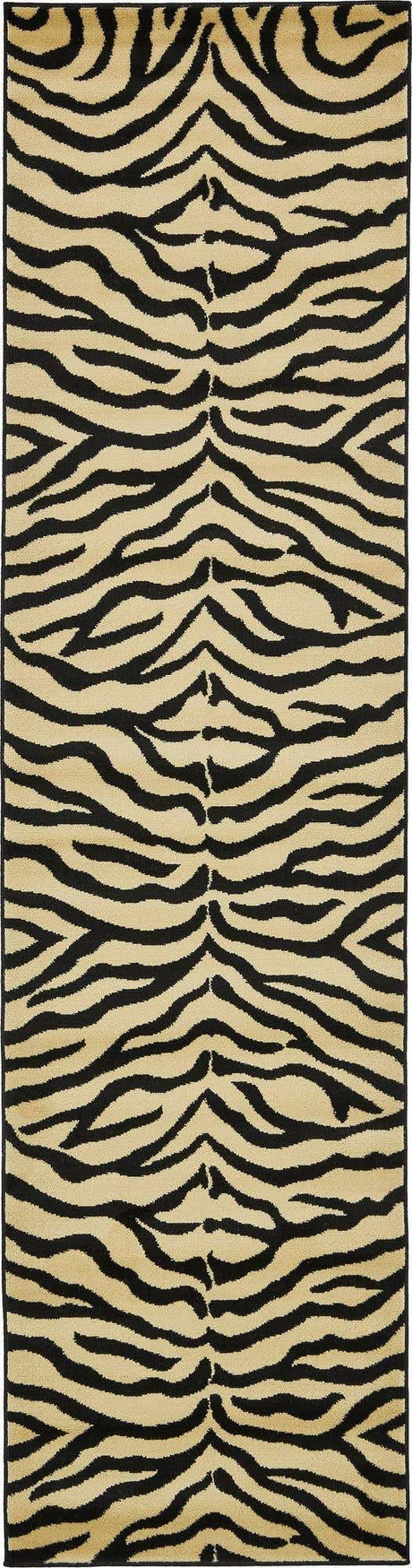 Cream 2' 7 x 10' Wildlife Runner Area Rug Animal Print Safari Jungle Inspired Carpet for Unique Modern Interior Design for Sale at Rug Engine