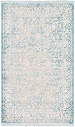 Light Blue 3' 3 x 5' 3 New Classical Rectangle Area Rug 70% Polypropylene & 30% Polyester Traditional Vintage Distressed Carpet for Interior Design Home Decor for Sale at Rug Engine