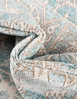 Light Blue 3' 3 x 5' 3 New Classical Rectangle Area Rug 70% Polypropylene & 30% Polyester Traditional Vintage Distressed Carpet for Interior Design Home Decor for Sale at Rug Engine