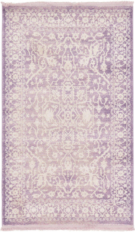 Purple 3' 3 x 5' 3 New Classical Rectangle Area Rug 70% Polypropylene & 30% Polyester Traditional Vintage Distressed Carpet for Interior Design Home Decor for Sale at Rug Engine