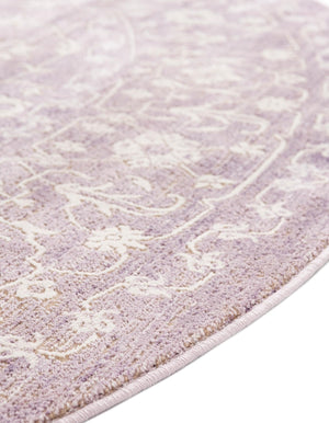 Purple 8' x 8' New Classical Round Area Rug 70% Polypropylene & 30% Polyester Traditional Vintage Distressed Carpet for Interior Design Home Decor for Sale at Rug Engine