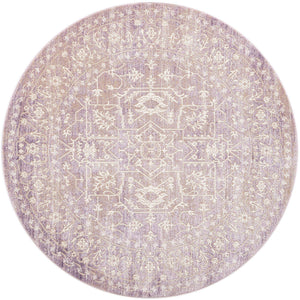 Purple 6' x 6' New Classical Round Area Rug 70% Polypropylene & 30% Polyester Traditional Vintage Distressed Carpet for Interior Design Home Decor for Sale at Rug Engine