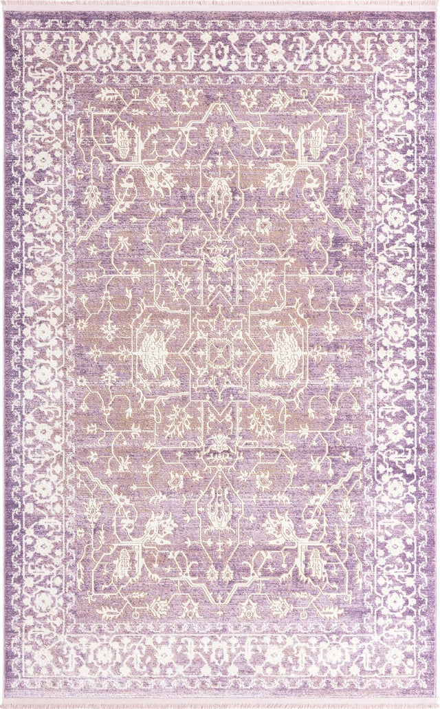 Purple 5' x 8' New Classical Rectangle Area Rug 70% Polypropylene & 30% Polyester Traditional Vintage Distressed Carpet for Interior Design Home Decor for Sale at Rug Engine