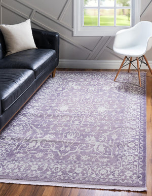 Purple 8' x 11' 4 New Classical Rectangle Area Rug 70% Polypropylene & 30% Polyester Traditional Vintage Distressed Carpet for Interior Design Home Decor for Sale at Rug Engine