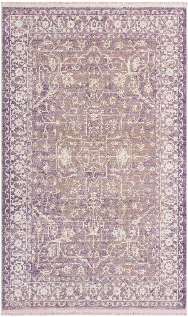 Purple 5' x 8' New Classical Rectangle Area Rug 70% Polypropylene & 30% Polyester Traditional Vintage Distressed Carpet for Interior Design Home Decor for Sale at Rug Engine