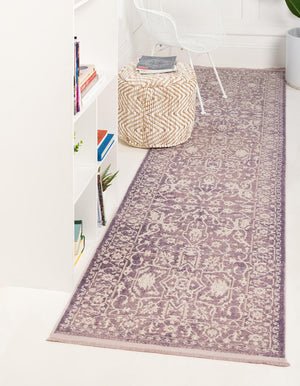 Purple 2' 7 x 10' New Classical Runner Area Rug 70% Polypropylene & 30% Polyester Traditional Vintage Distressed Carpet for Interior Design Home Decor for Sale at Rug Engine