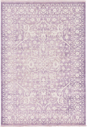 Purple 7' x 10' New Classical Rectangle Area Rug 70% Polypropylene & 30% Polyester Traditional Vintage Distressed Carpet for Interior Design Home Decor for Sale at Rug Engine