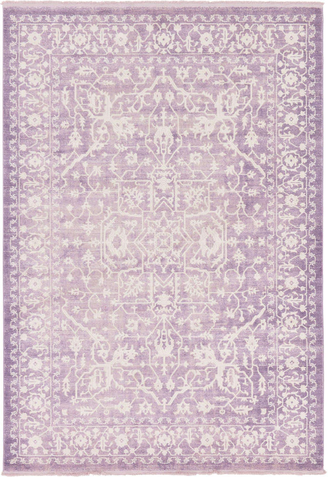 Purple 7' x 10' New Classical Rectangle Area Rug 70% Polypropylene & 30% Polyester Traditional Vintage Distressed Carpet for Interior Design Home Decor for Sale at Rug Engine