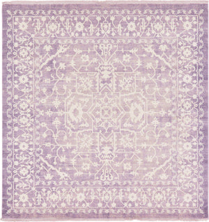 Purple 8' x 8' New Classical Square Area Rug 70% Polypropylene & 30% Polyester Traditional Vintage Distressed Carpet for Interior Design Home Decor for Sale at Rug Engine