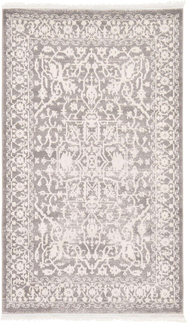 Light Gray 3' 3 x 5' 3 New Classical Rectangle Area Rug 70% Polypropylene & 30% Polyester Traditional Vintage Distressed Carpet for Interior Design Home Decor for Sale at Rug Engine